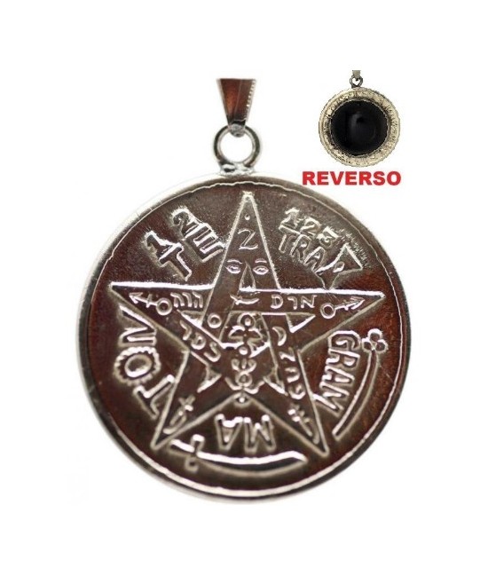 Amuleto Tetragramaton con Obsidiana Zodiacal 2.5 cm (Talisman Proteccion)