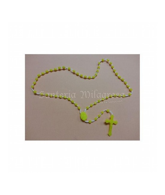 ROSARIO CUERDA OVALADO AMARILLO 5 MM