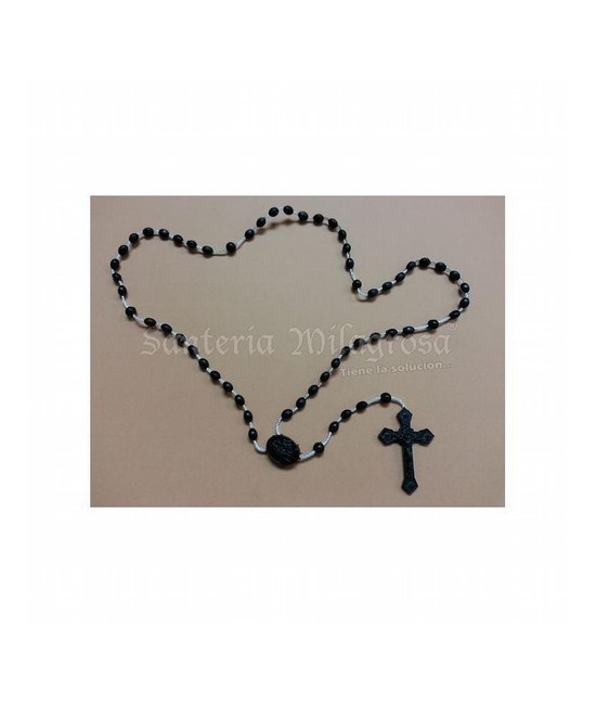 ROSARIO CUERDA OVALADO NEGRO 5 MM