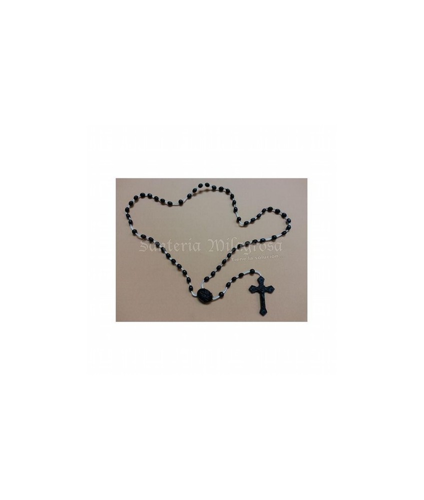 ROSARIO CUERDA OVALADO NEGRO 5 MM