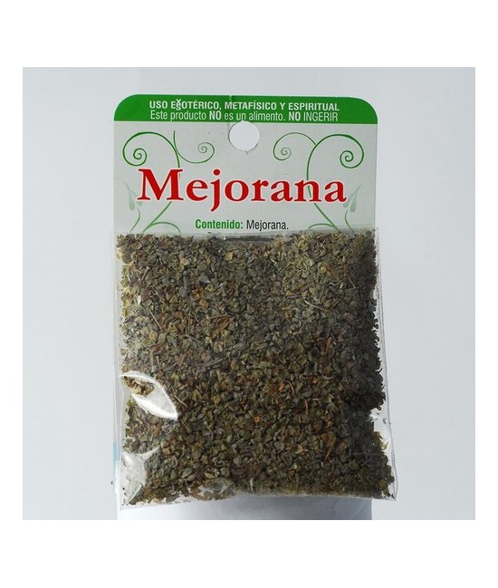 Contenido: Mejorana.

Utilización: Para hacer rituales para beneficiar situaciones.


Limpiar 1 vez por día utilizando Des
