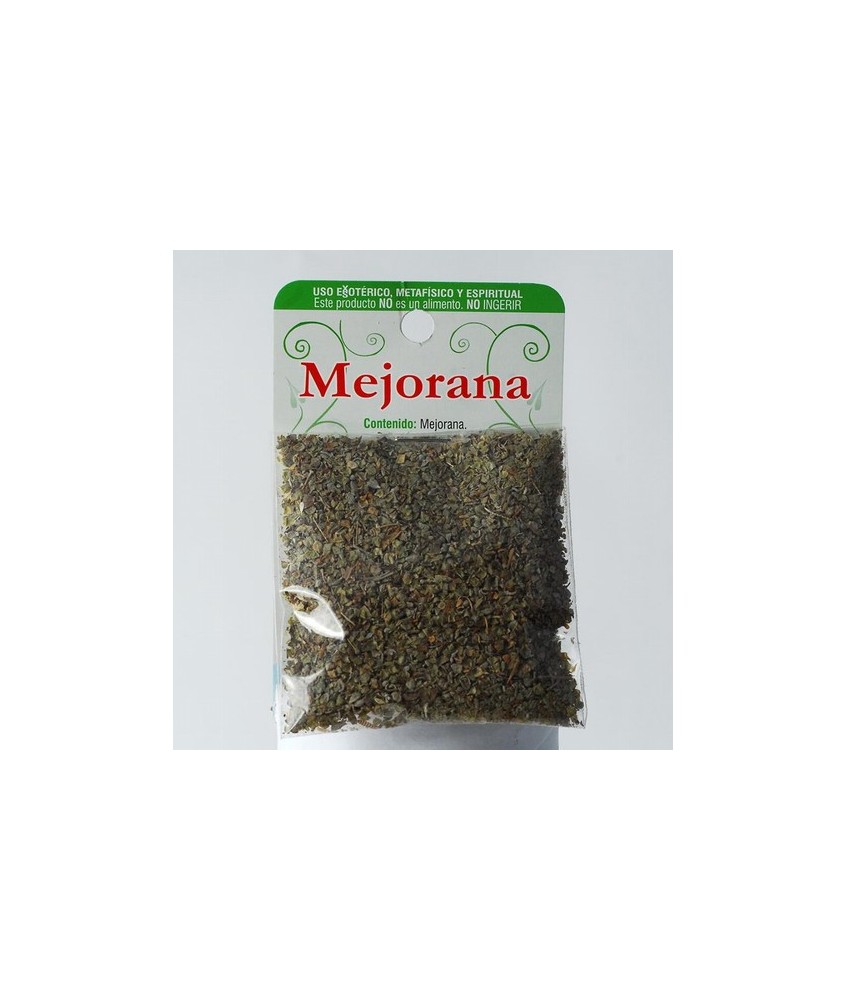 Contenido: Mejorana.

Utilización: Para hacer rituales para beneficiar situaciones.


Limpiar 1 vez por día utilizando Des