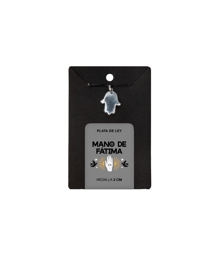 TRI.MEDALLA PLATA MANO FATIMA PLANA 2 CM.