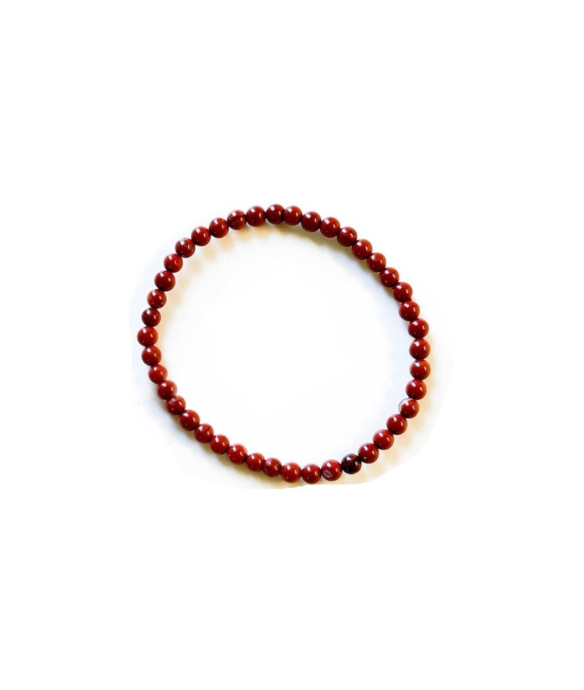 Pulsera en jaspe rojo bola 4mm.
Engarzado en goma elástica.