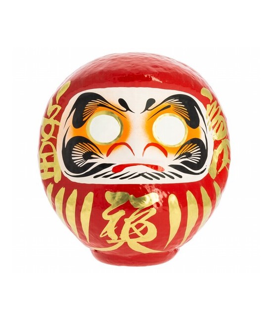 Origen: 
Japón
Características técnicas: 
30 cm, papel maché, con caja de cartón
Daruma, Daruma: hago un propósito y te pin