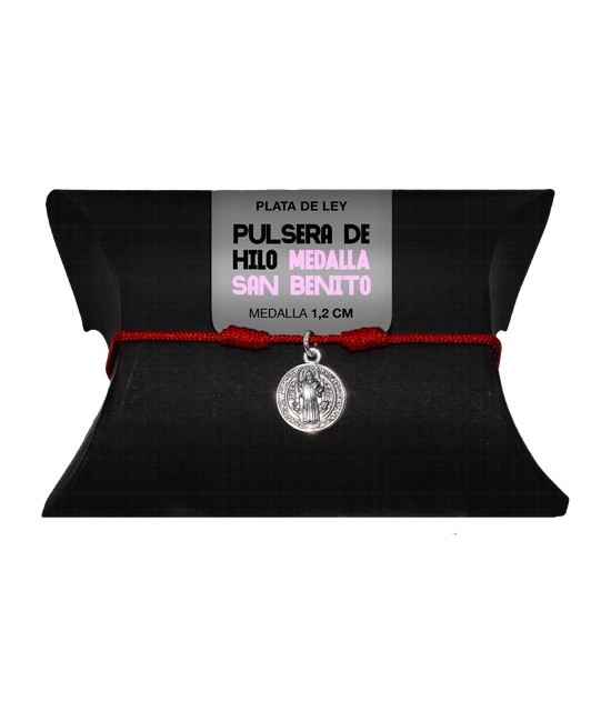 TRI.PULSERA HILO ROJO MEDALLA SAN BENITO