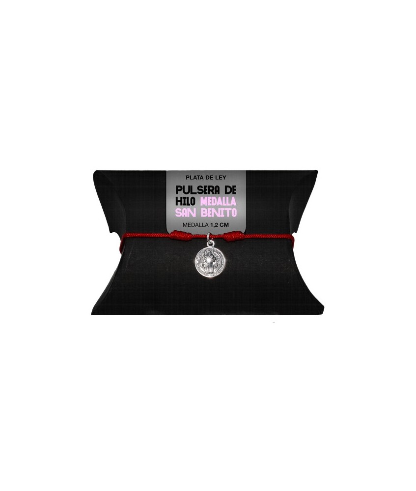 TRI.PULSERA HILO ROJO MEDALLA SAN BENITO