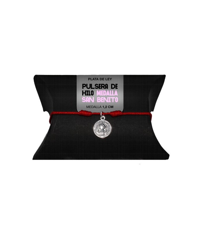 TRI.PULSERA HILO ROJO MEDALLA SAN BENITO