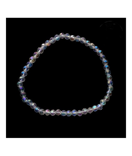 Pulsera de Cuarzo Aura Bola 4mm facetada.