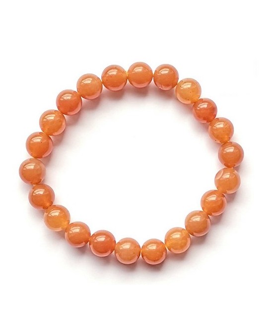 Pulsera de bolas de Aventurina Roja pulida de 8 mm.
Engarce de goma elástica.