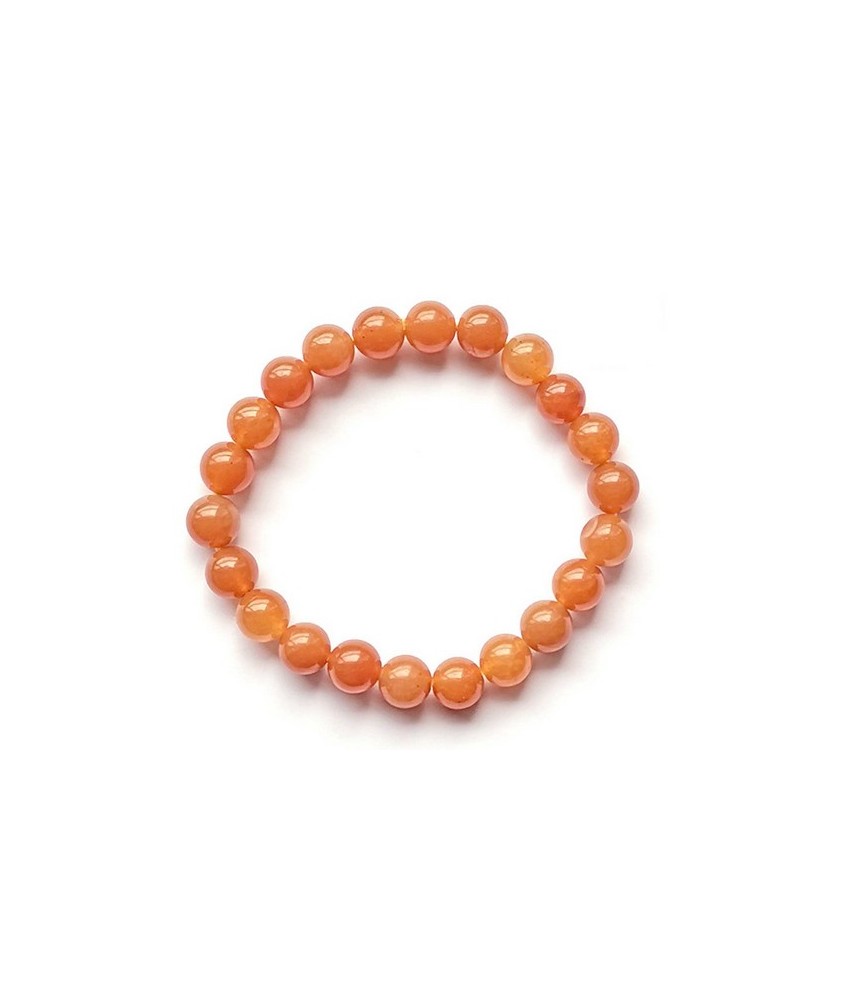Pulsera de bolas de Aventurina Roja pulida de 8 mm.
Engarce de goma elástica.