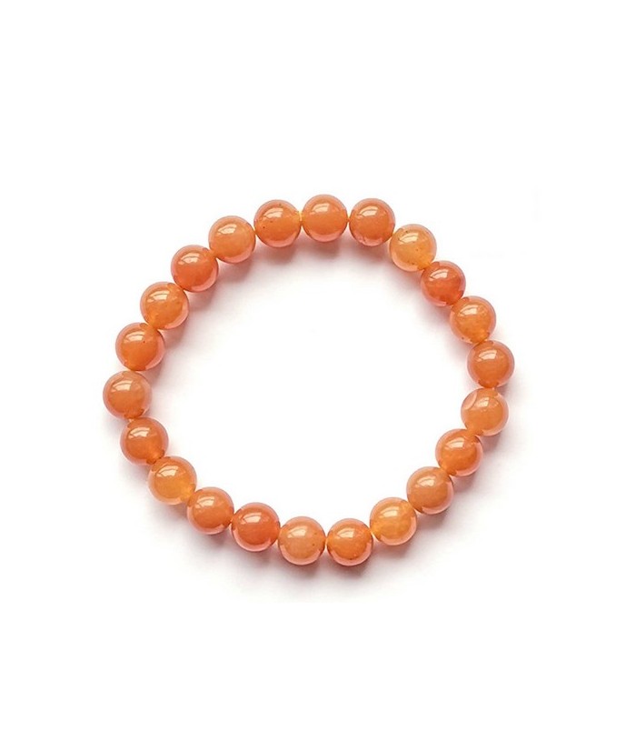 Pulsera de bolas de Aventurina Roja pulida de 8 mm.
Engarce de goma elástica.