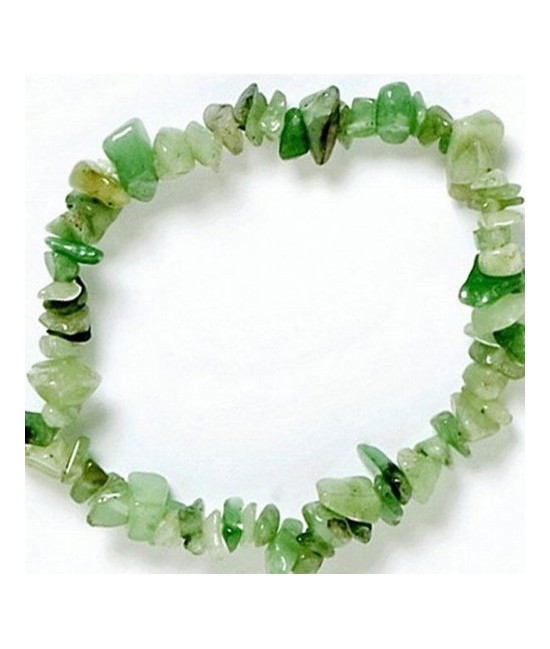 Pulsera Chip Aventurina.
Presentada en jinete de cartón con nombre de mineral y su propiedad.