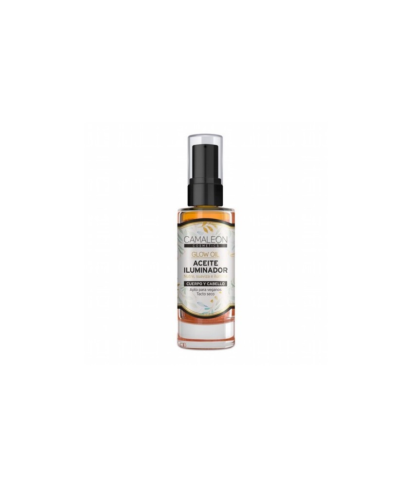 Aceite corporal con brillo
Aceite de tacto seco con efecto luminosidad que asocia Aceites vegetales de Almendras, Sésamo, Argá