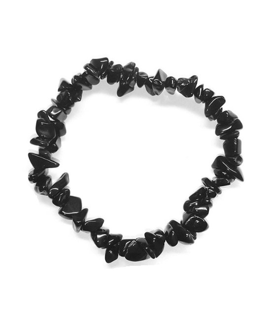 Pulsera en piedras chip en silicona elástica.