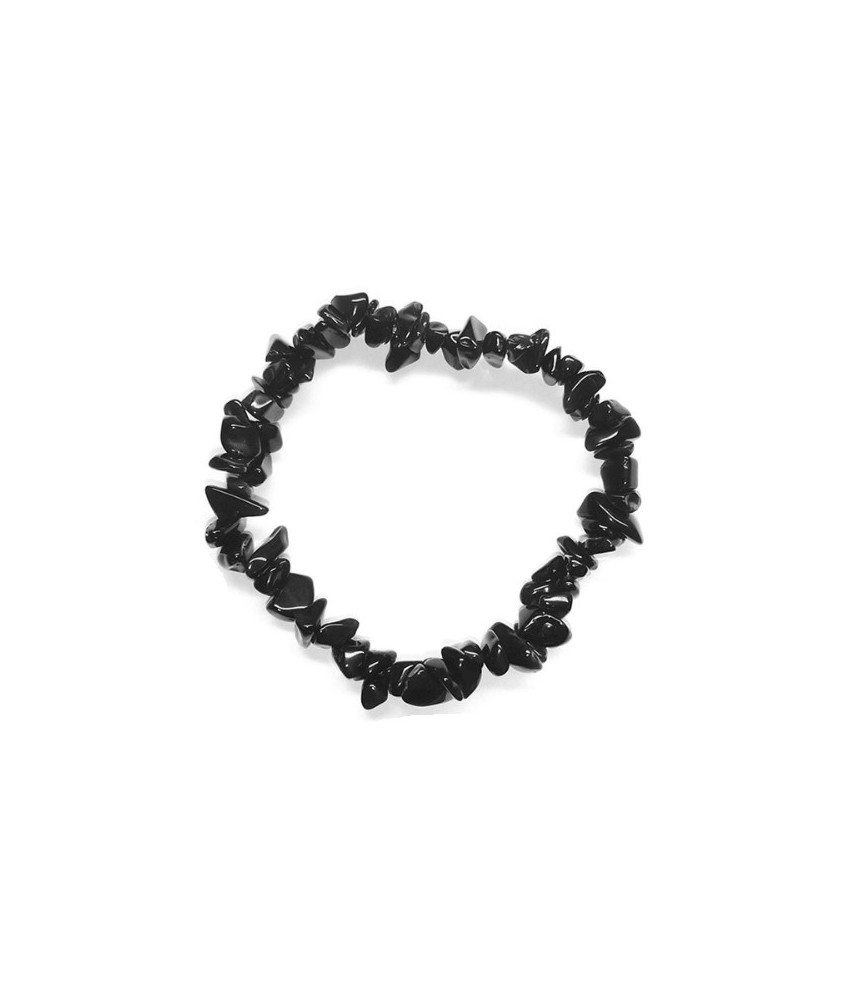 Pulsera en piedras chip en silicona elástica.