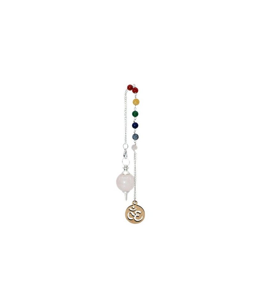 TRI.PENDULO ESFERA AMATISTA CADENA CHAKRAS OM