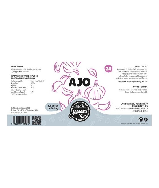 GR.AJO 200 PERLAS 500 Mg.
