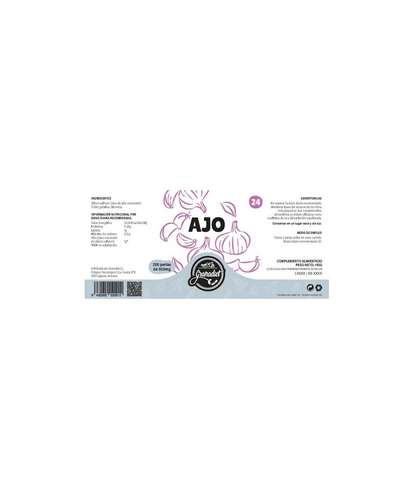 GR.AJO 200 PERLAS 500 Mg.