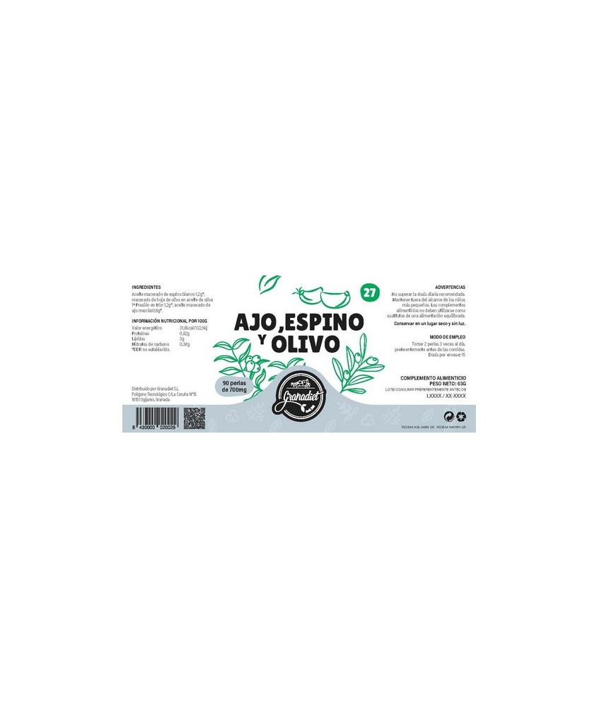 GR.AJO,OLIVO,ESPINO 90 PERLAS 500 Mg.
