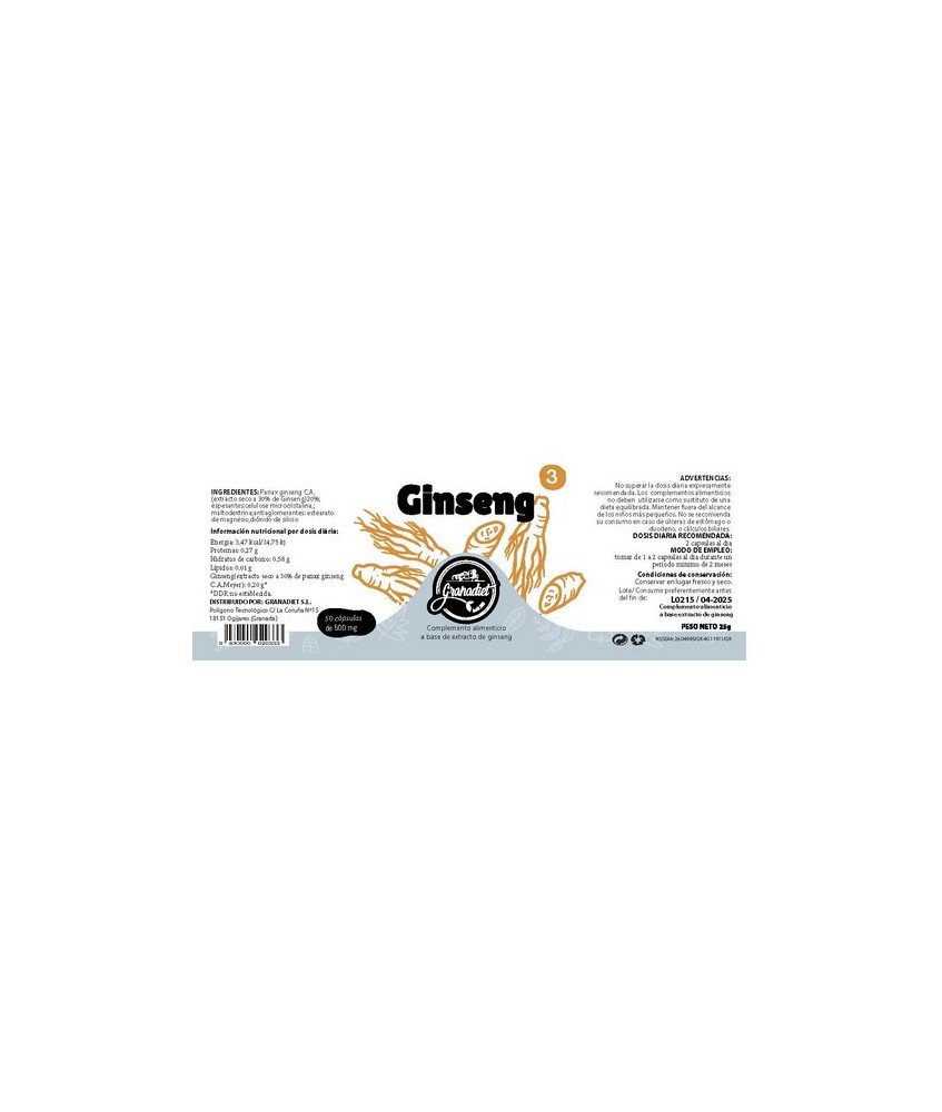 GR.GINSENG 50 CAPS. 500 Mg.