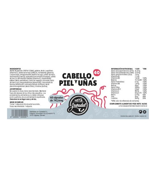 GR. CABELLO+UÑAS+PIEL 60 CAP