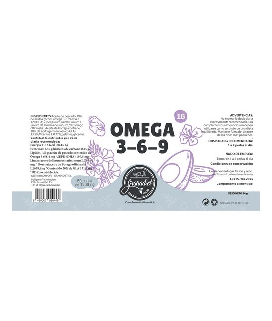GR.OMEGA 3+6+9 60 CAPS. 1400 Mg.
