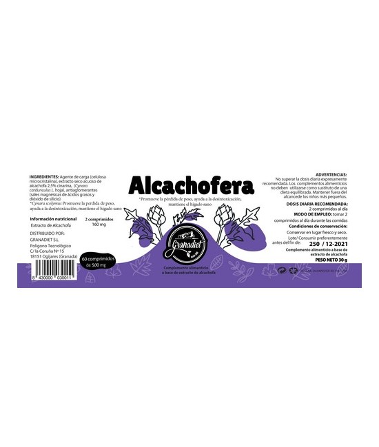 GR.COMPRIMIDOS ALCACHOFERA 60 COMP. 500 Mg