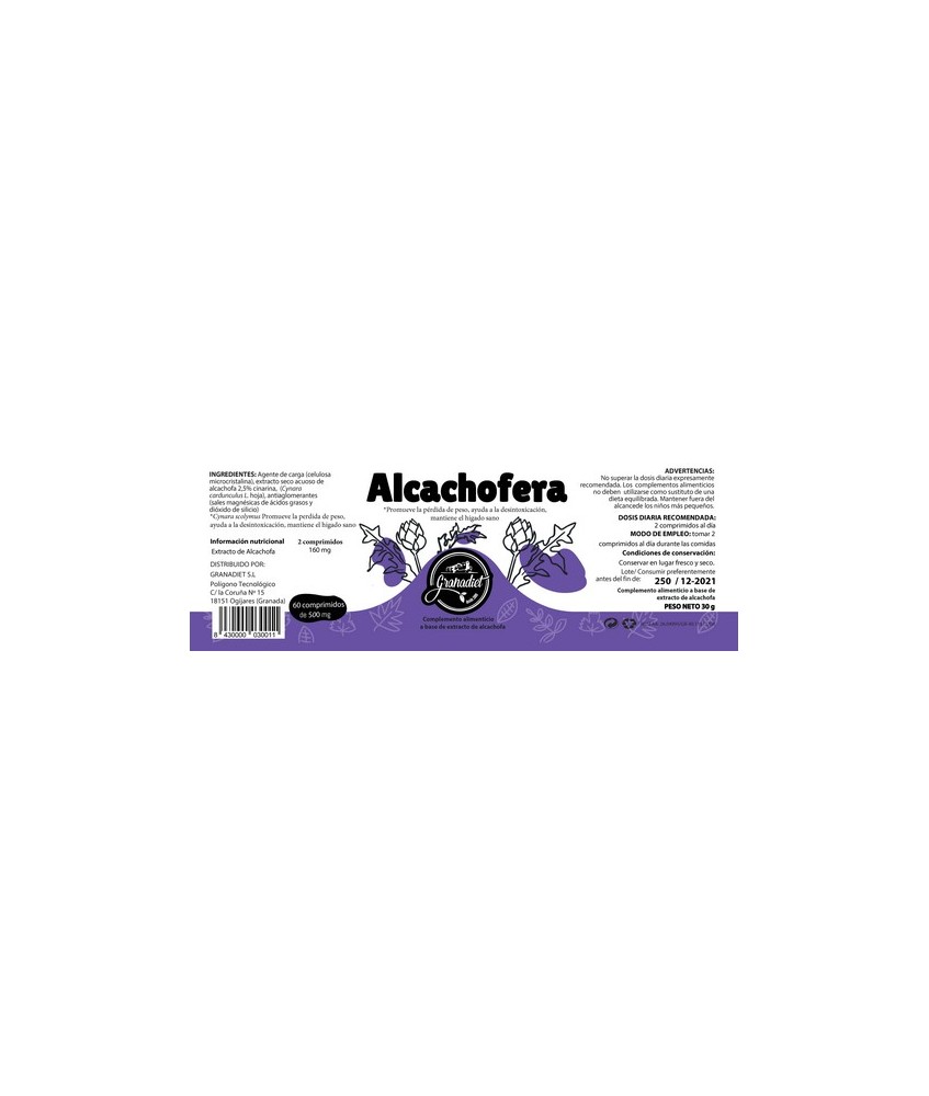 GR.COMPRIMIDOS ALCACHOFERA 60 COMP. 500 Mg