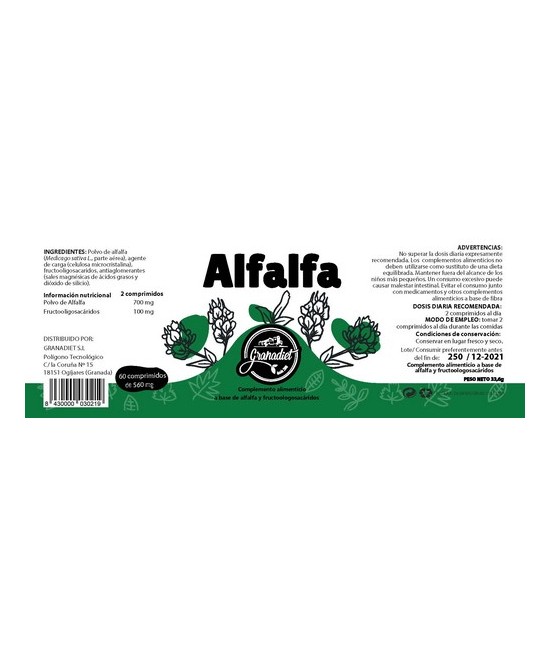 GR.COMPRIMIDOS ALFALFA 60 COMP. 500 Mg.