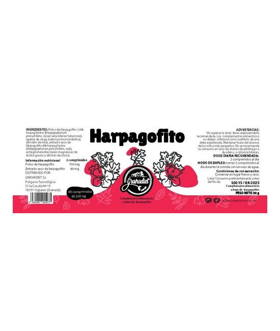 GR.COMPRIMIDOS HARPAGOFITO 60 COMP. 500Mg