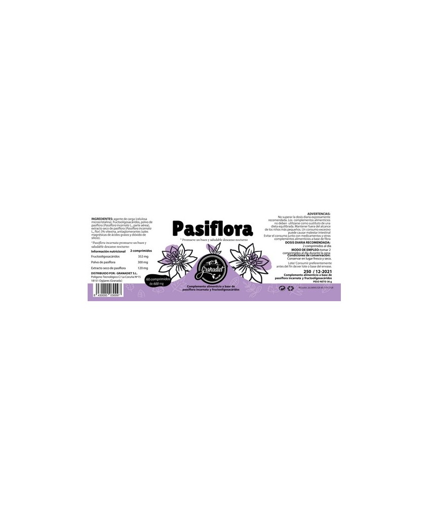 GR.COMPRIMIDOS PASIFLORA 60 COMP. 600 Mg.
