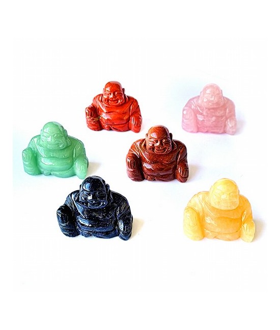 Figuras de Buda de diferentes minerales.
Set de 6 unidades.