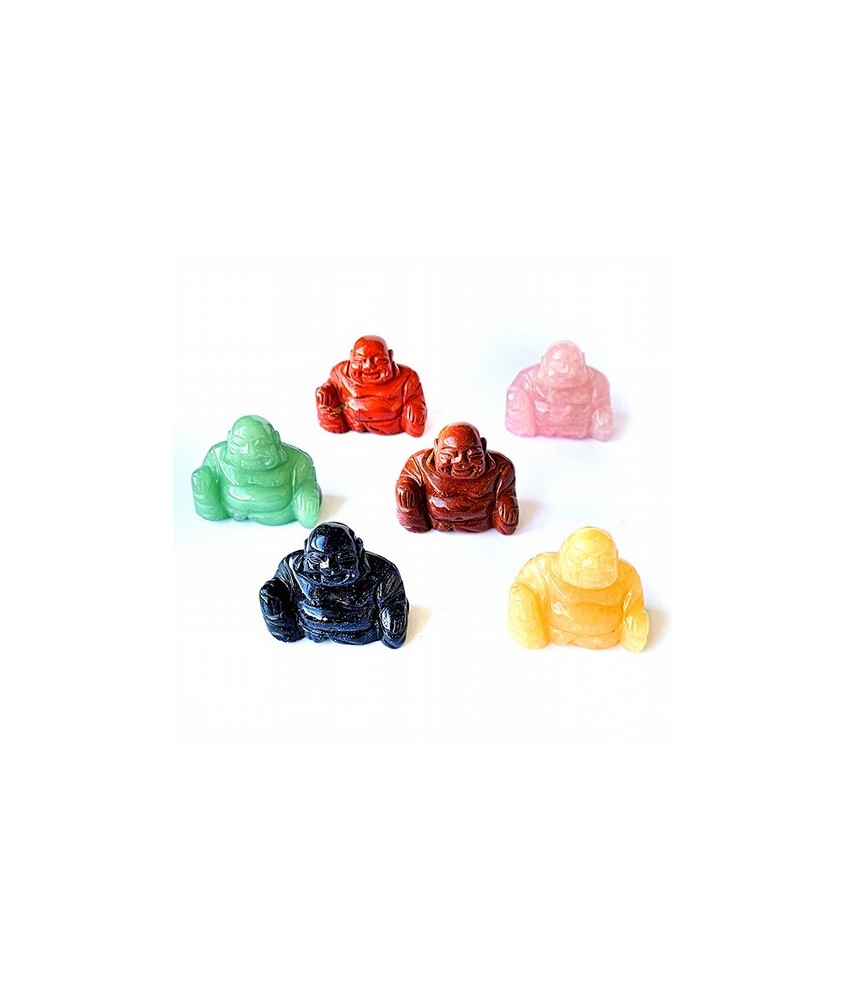 Figuras de Buda de diferentes minerales.
Set de 6 unidades.