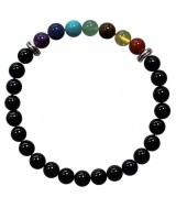 TRI.PULSERA ONIX 7 CHAKRAS 6 MM.