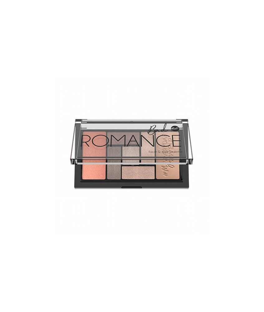 Una paleta de maquillaje única y compacta que incluye colorete y bronceador para modelar el rostro, y cinco sombras de ojos con