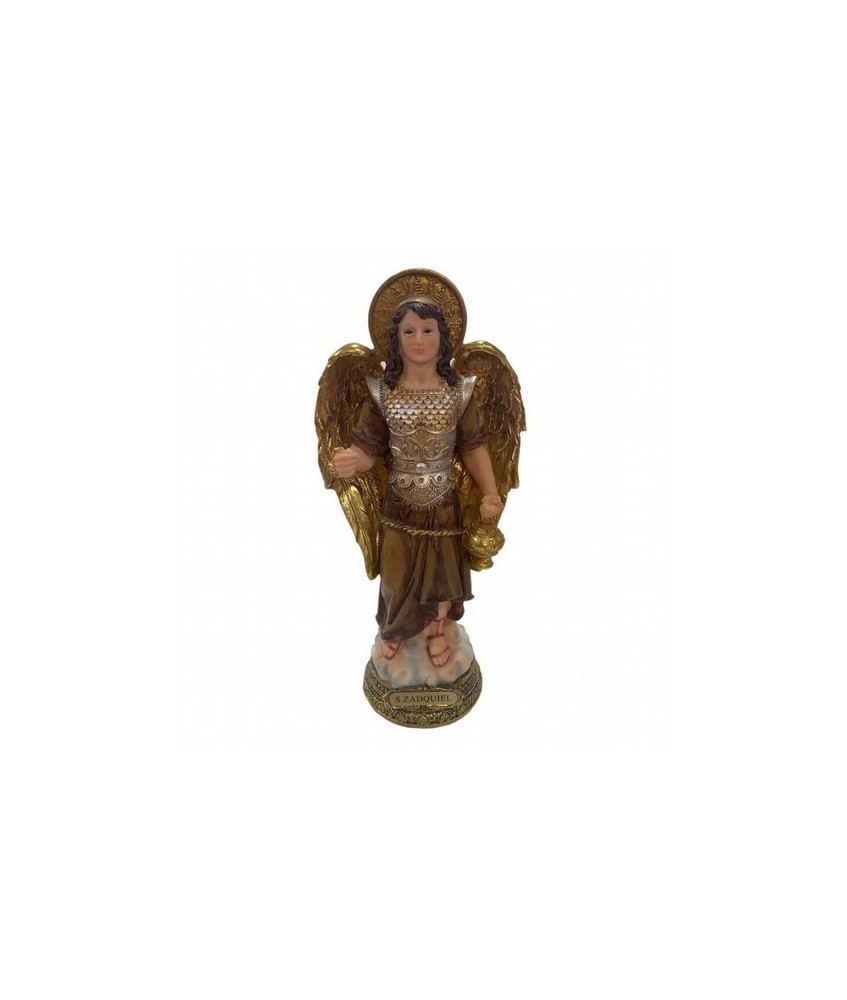 FIGURA ARCANGEL ZADQUIEL RESINA ACABADO MARFIL 23 CM.