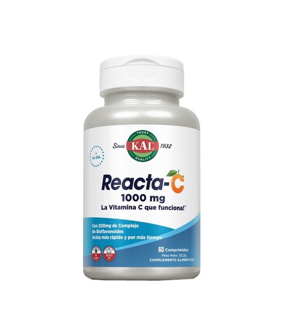 CONTENIDO MEDIO (POR COMPRIMIDO)
Vitamina C (Reacta- ®) 

1000

mg

Complejo de bioflavonoides

200

mg

 (de limó