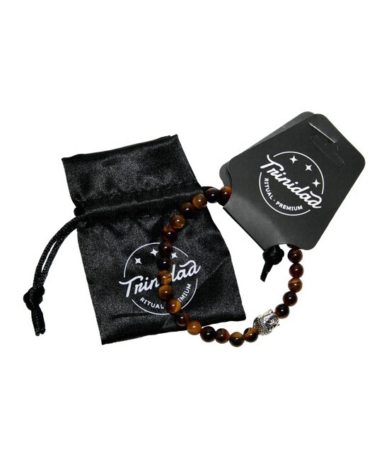 TRI.PULSERA OJO TIGRE BUDA 6 MM.