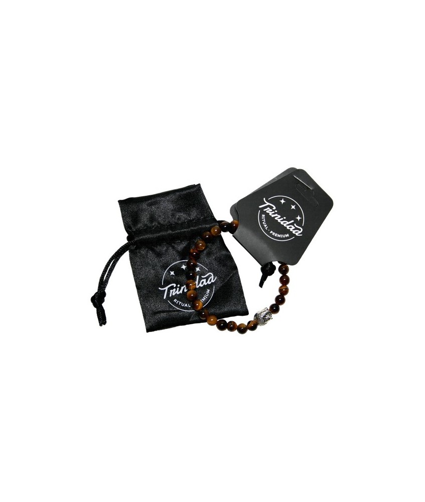 TRI.PULSERA OJO TIGRE BUDA 6 MM.