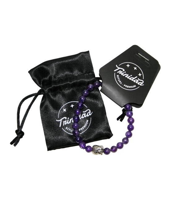 TRI.PULSERA AMATISTA BUDA 6 MM.