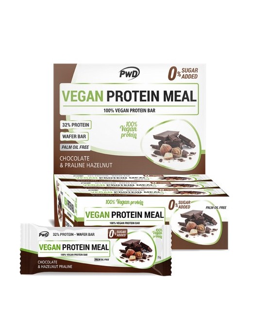 VEGAN PROTEIN MEAL son las deliciosas PROTEIN MEAL totalmente veganas. Las barritas de barquillo wafer recubiertas de chocolate