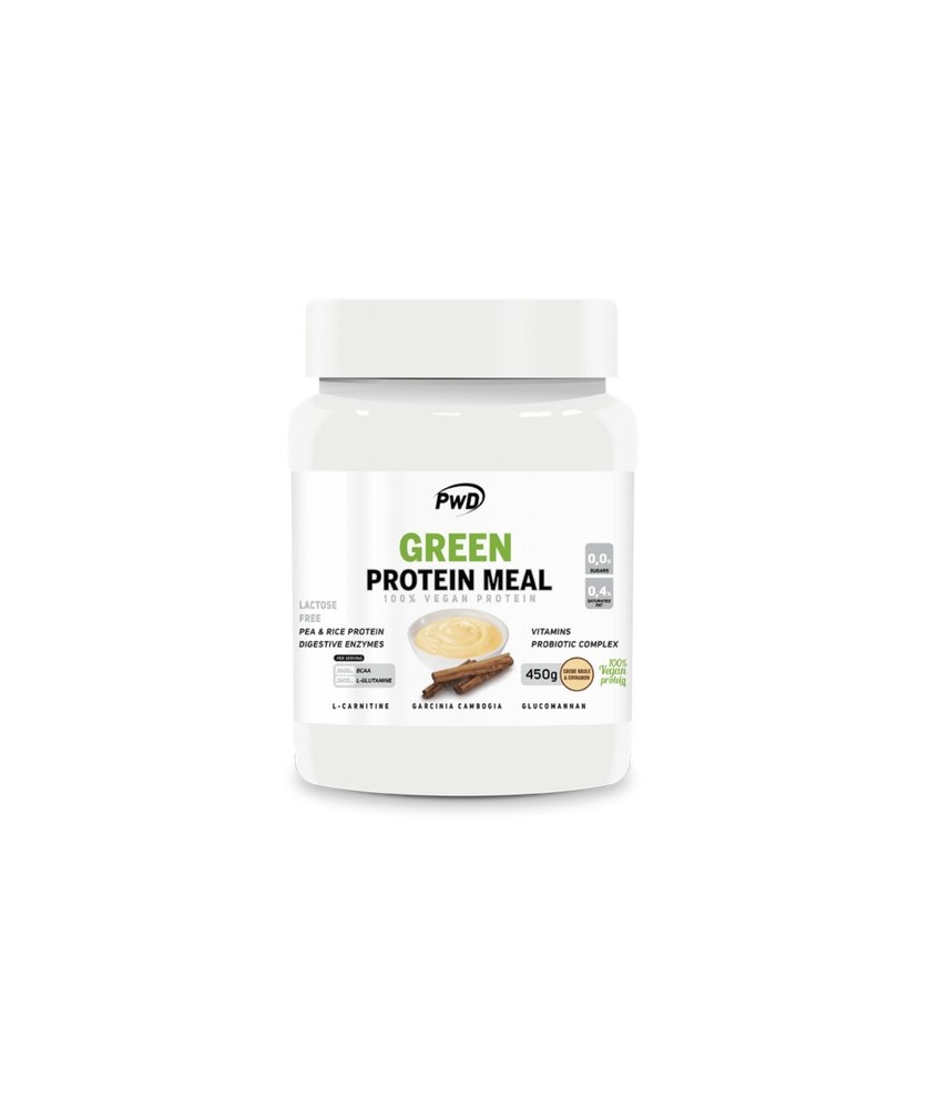 GREEN PROTEIN MEAL es una proteína apta para veganos compuesta por la combinación de proteína de guisante y de arroz con índice