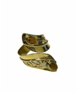 TRI.ANILLO AJUSTABLE BRONCE PIEDRA MARRON ART DECO