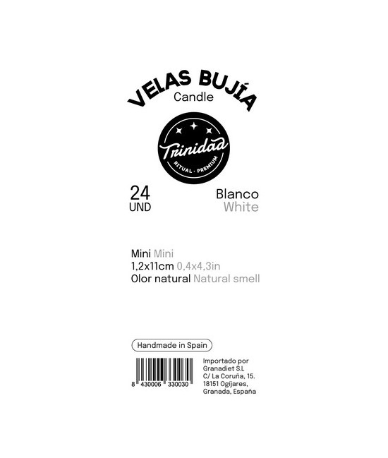 TRI.TRINIDAD BUJIA MINI BLANCO 1,2 X 11 CM.