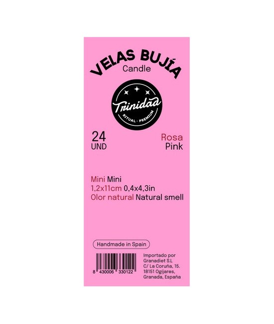 TRI.TRINIDAD BUJIA MINI ROSA 1,2 X 11 CM.