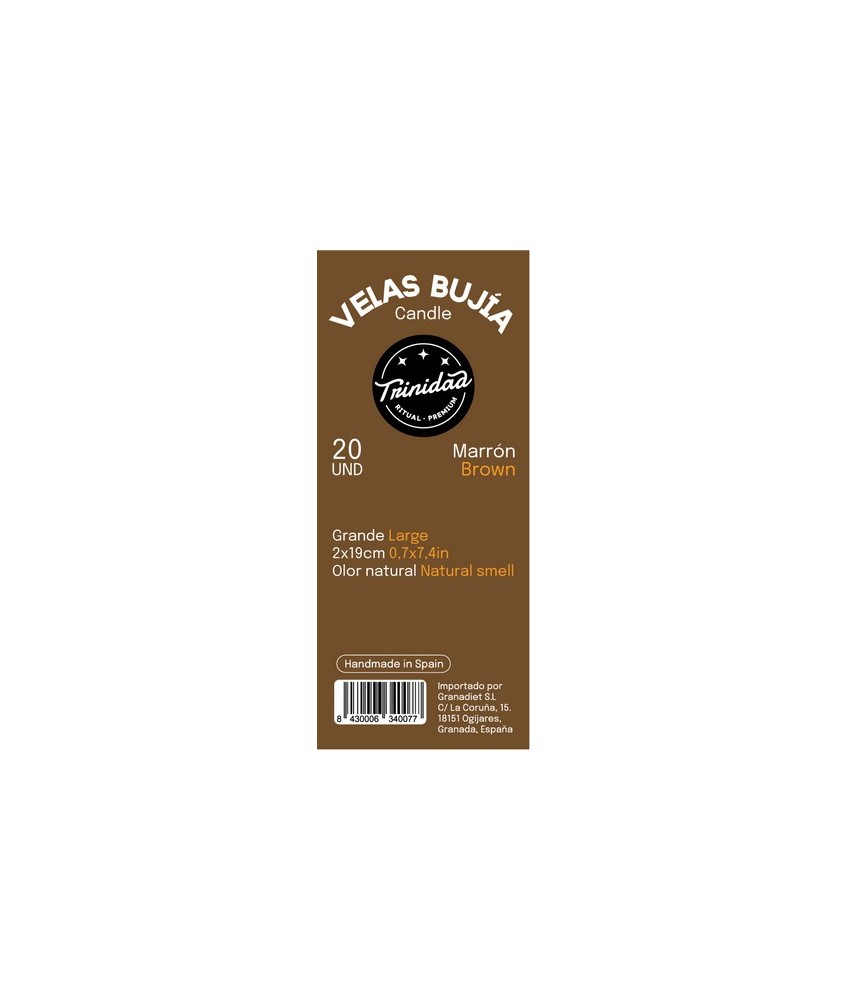 TRI.VELAS BUJIA MARRON 2 X 19 CM.