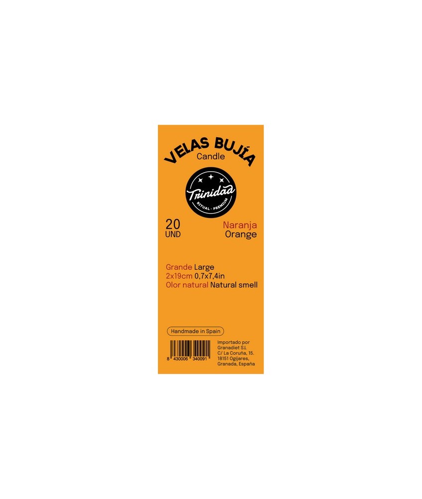 TRI.VELAS BUJIA NARANJA 2 X 19 CM.