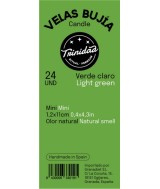 TRI.VELAS BUJIA VERDE CLARO 2 X 19 CM.