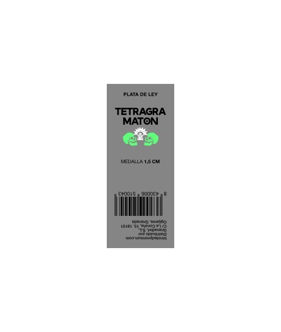TRI.MEDALLA PLATA TETRAGRAMATON 1.5 CM.